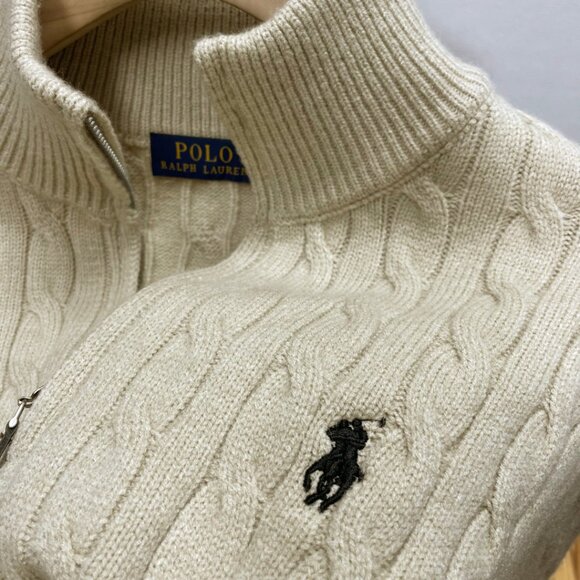 Polo Ralph Lauren Classic turtleneck zip-up cable knit sweater - Picture 5 of 9